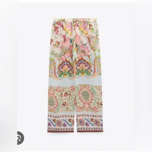 Zara Printed Pijama Style Pants. New.with Tags. - Picture 5 of 7